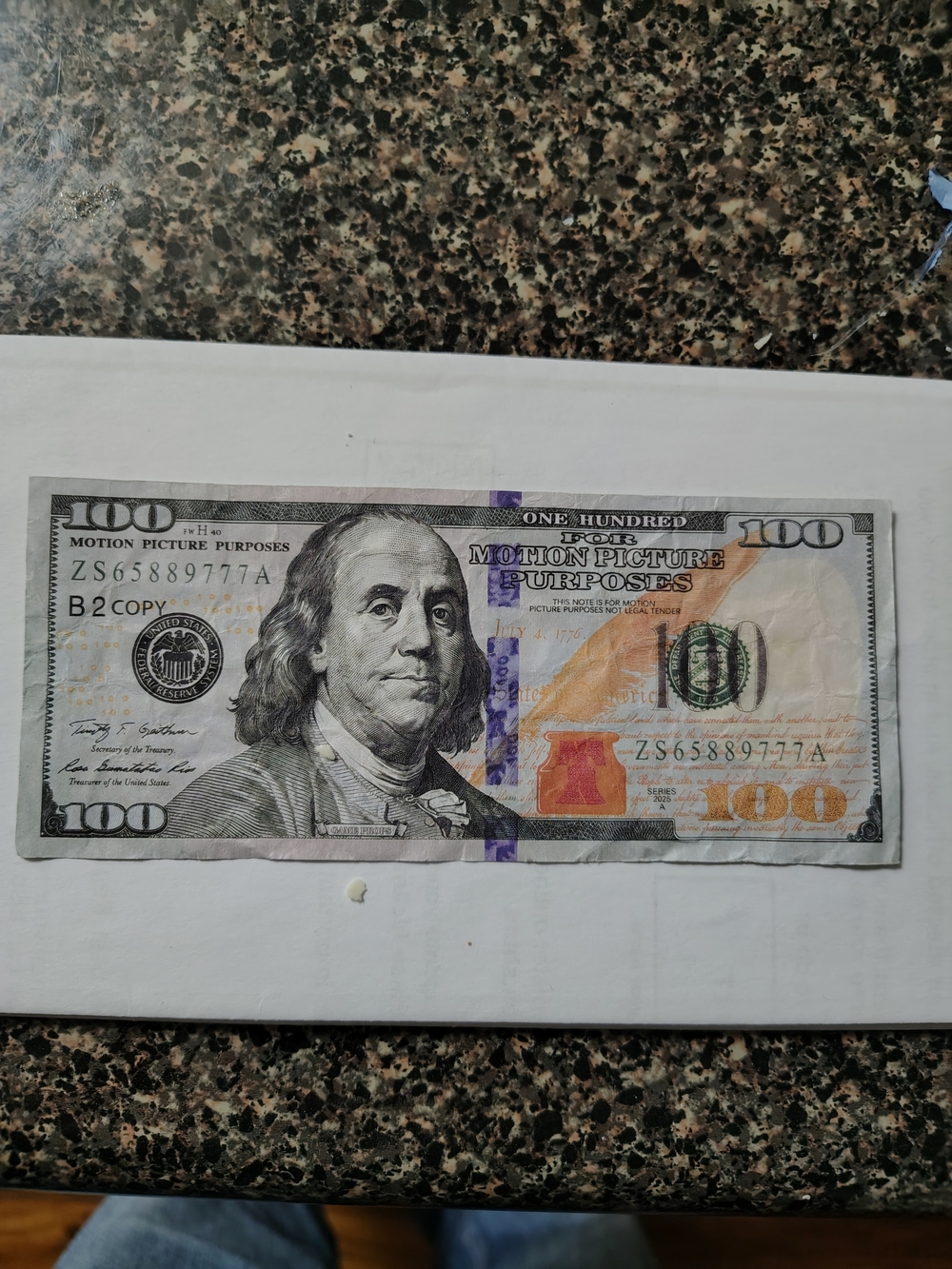 Prop Motion Picture Money